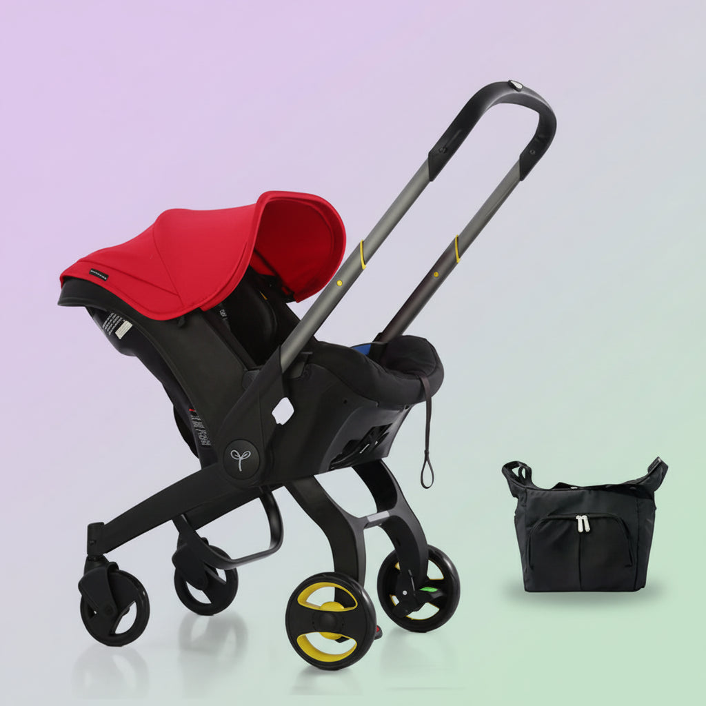 Baby Stroller with Free Bag ,Newborn Stroller,Foldable Stroller Legs,Equipped with Chest Clip,One-Click Contraction Function,Alloy Metal Material,4-Wheel Travel Toddler Stroller