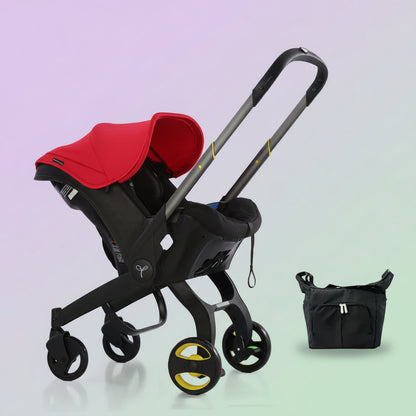 Baby Stroller with Free Bag ,Newborn Stroller,Foldable Stroller Legs,Equipped with Chest Clip,One-Click Contraction Function,Alloy Metal Material,4-Wheel Travel Toddler Stroller