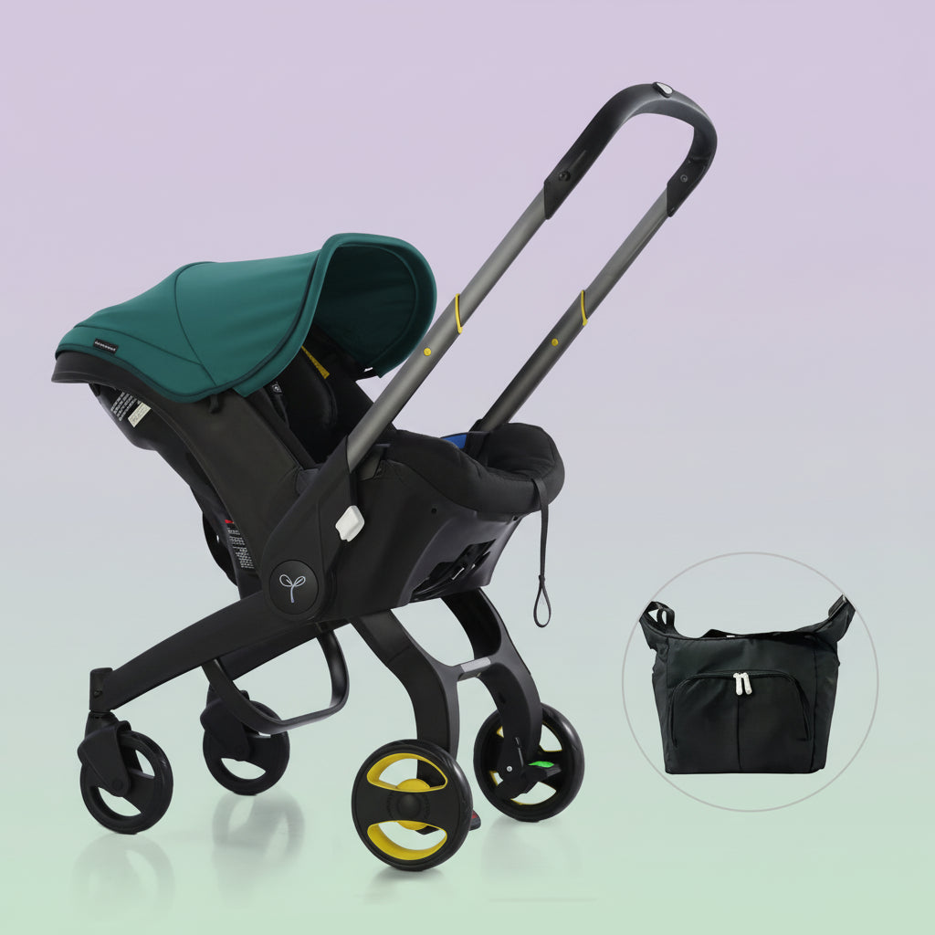 Baby Stroller with Free Bag ,Newborn Stroller,Foldable Stroller Legs,Equipped with Chest Clip,One-Click Contraction Function,Alloy Metal Material,4-Wheel Travel Toddler Stroller