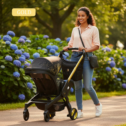 Baby Stroller with Free Bag ,Newborn Stroller,Foldable Stroller Legs,Equipped with Chest Clip,One-Click Contraction Function,Alloy Metal Material,4-Wheel Travel Toddler Stroller