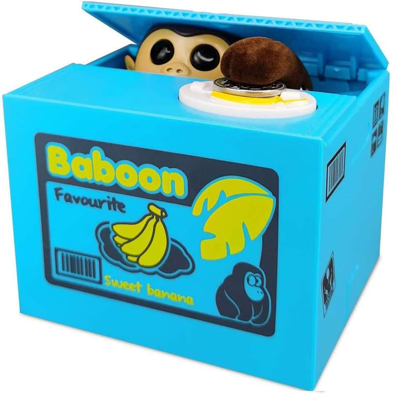 Barelove Kids Piggy Bank, ATM Coin Cash Money Counter Saving Can, Stealing Cute Mokey Electronic Smart Voice Prompt Piggy Bank Safe Locks, Great Gift Fot Boys & Girls