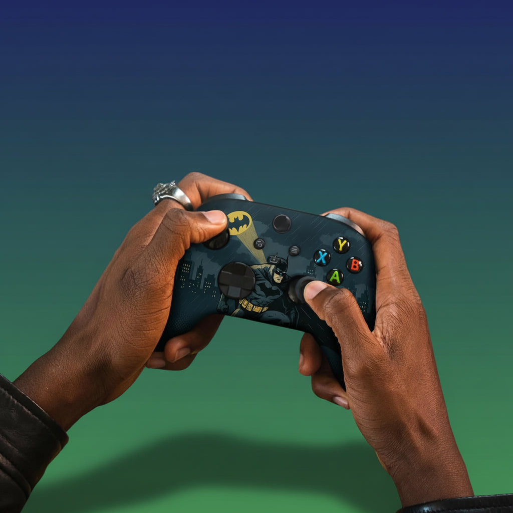 Battman Gottham Guarrdian Custom X-Box Controller Wireless Compatible with X-Box One/Series X/S Customized in USA with Permanent HYDRO-DIP Printing (NOT JUST a SKIN) (MODDED)