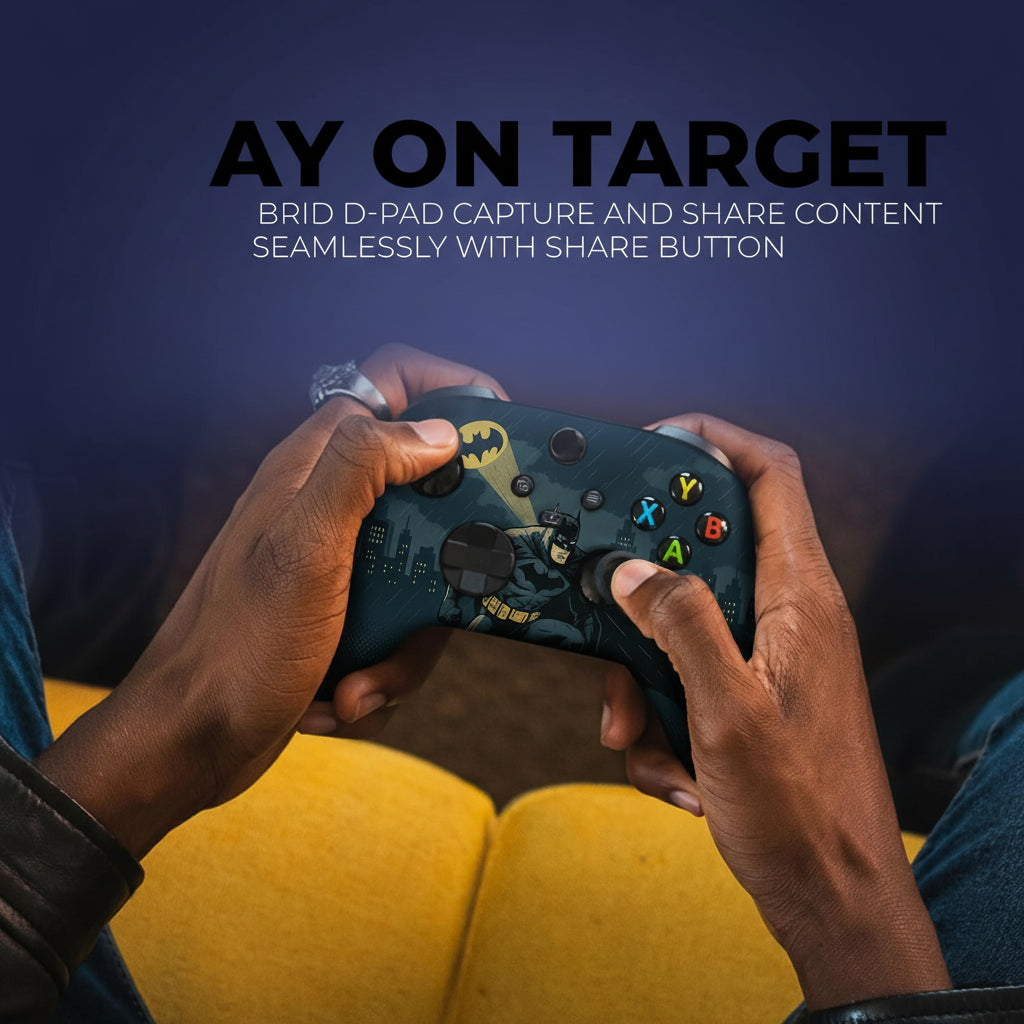 Battman Gottham Guarrdian Custom X-Box Controller Wireless Compatible with X-Box One/Series X/S Customized in USA with Permanent HYDRO-DIP Printing (NOT JUST a SKIN) (MODDED)