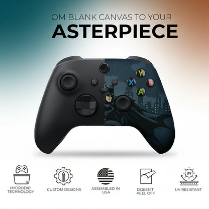 Battman Gottham Guarrdian Custom X-Box Controller Wireless Compatible with X-Box One/Series X/S Customized in USA with Permanent HYDRO-DIP Printing (NOT JUST a SKIN) (MODDED)