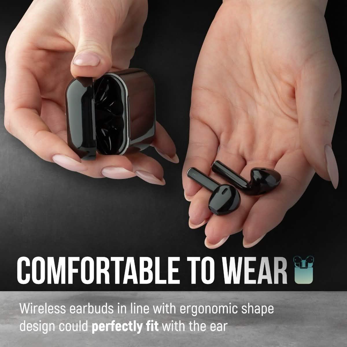 Airbuds Wireless Bluetooth Earphones with Charging Case and Bonus Qi Charging Mat