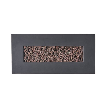 Alora Premium Outdoor Contemporary 40K BTU Rectangular Propane Gas Fire Pit Table (SAK96153)