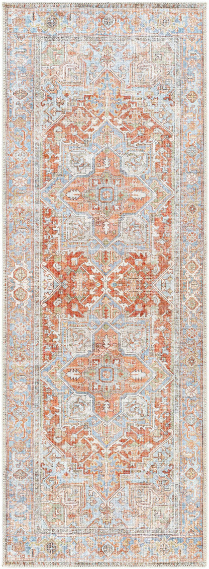 Maayon Medallion Rust Washable Area Rug