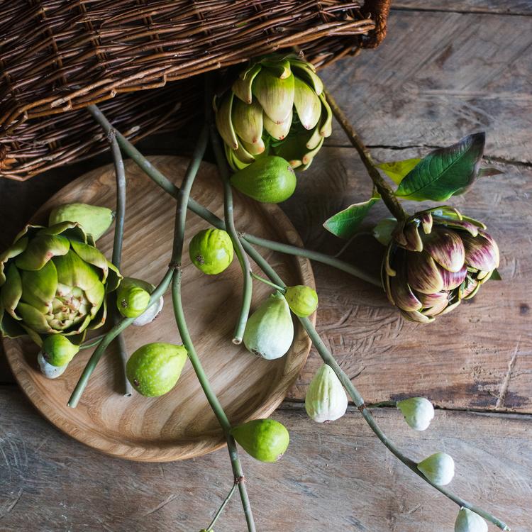 Artificial Fig Fruit Stem 30" Tall Silk Branch