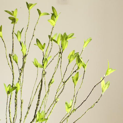 Artificial Faux Plant Green Leaf Rattan Stem 37" Tall