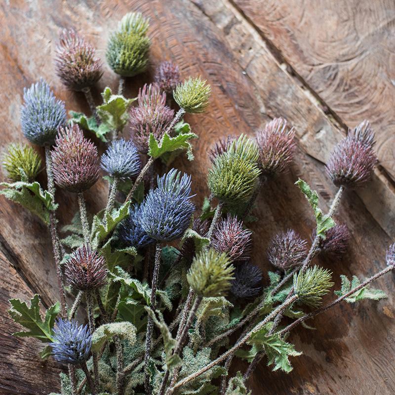 Faux Silk Artificial Thistle Flower Stem 26" Tall