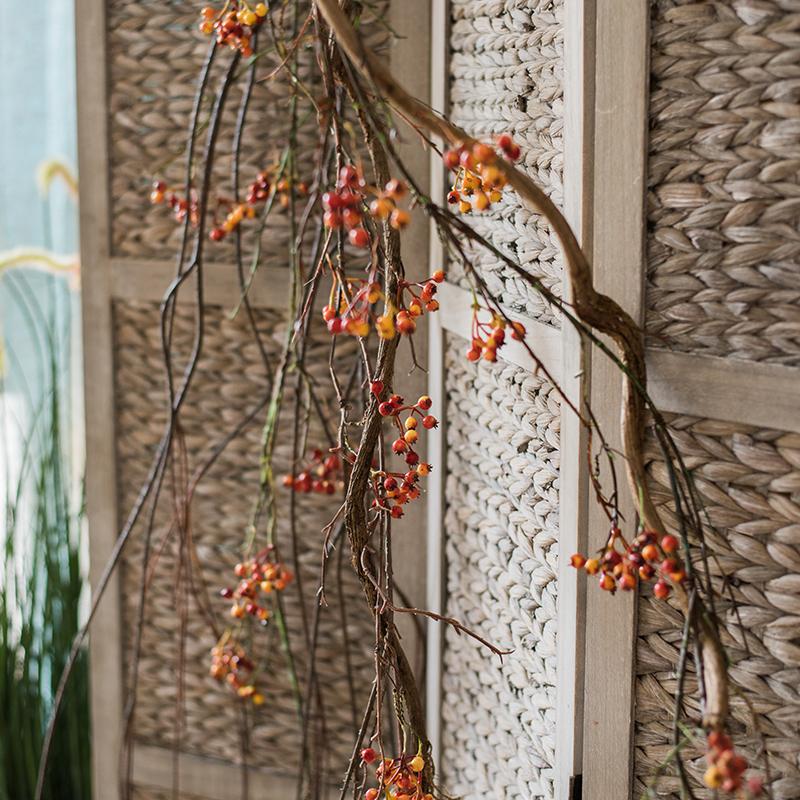 Artificial Vine Orange Faux Berry 39" Long