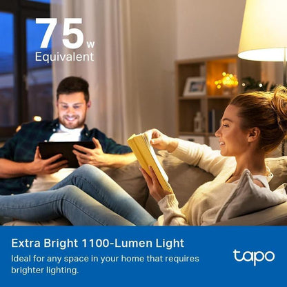 Tp-Link T& Tapo L535E(4-Pack) Smart Light Bulbs, 1100 Lumens High Brightness (75W Equivalent), Matter-Certified, 16M Colors Wifi Light Bulb, Dimmable, Works W/Siri, Alexa & Google Home,A19 E26