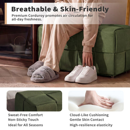 Modern Ottoman Foot Rest With Woven Design