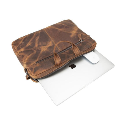 Apollo Leather Business Briefcase / Laptop Case 14"