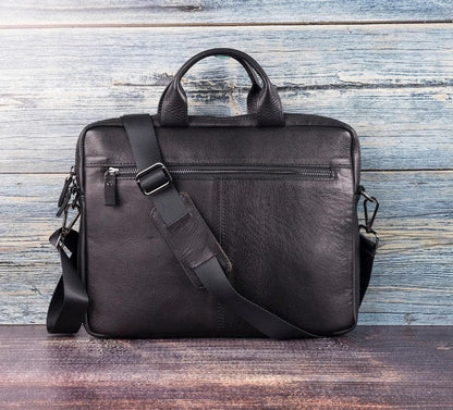 Apollo Leather Business Briefcase / Laptop Case 14"