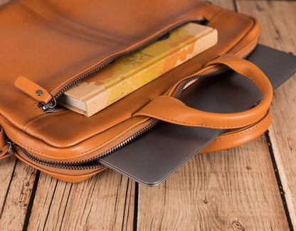Apollo Leather Business Briefcase / Laptop Case 14"