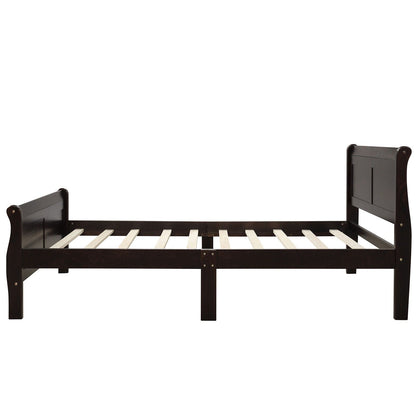 Platform Bed Frame Mattress Foundation Sleigh Bed With Headboard / Footboard / Wood Slat Suppor