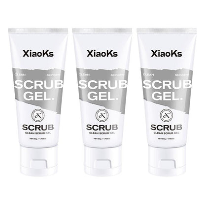 Xiaoks Clean Scrub Gel (3-Pack) with Carbomer & Betaine - 1-Minute Exfoliation, Mild & Gentle for Sensitive Skin - Non-Irritating Daily Exfoliator - 50G Each