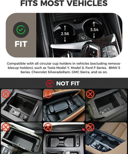 FLORICH All-In-One Car Organizer: Big Cup Holder Expander & 360° Rotating Tray. Universal Steering Wheel Mount Desk Car Tray for Food, Laptop, Drinks. Fits Auto Center Console. Big Cup Holder Expander for Car，Car Cup Holder