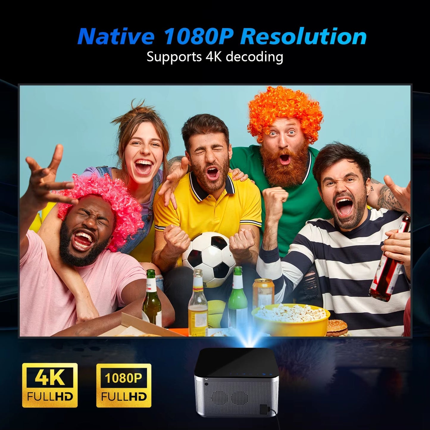 Ultimate 4K Smart Projector with Android 11, 580ANSI Brightness, Full HD 1920x1080, Wifi6 & BT5.0 - Voice Control Home Theater Experience