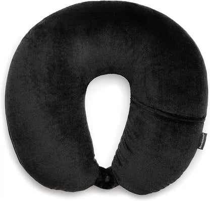 Brookstone Microbead Travel Neck Pillow - Lightweight U-Shaped Travel Pillow for Neck Support