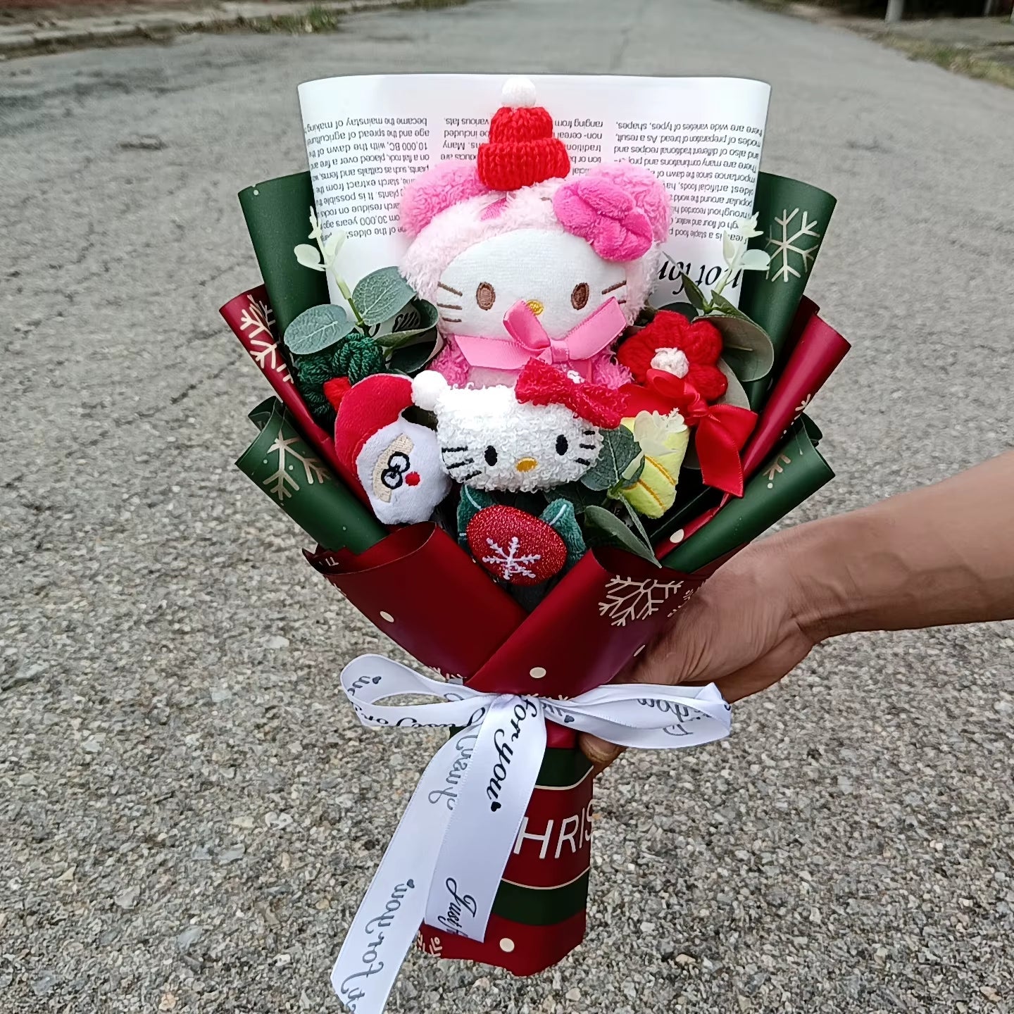 Hello Kitty Cartoon Plush Bouquet Anime Rose Flowers Doll Home Wedding Decoration Christmas Valentine'S Day Gift
