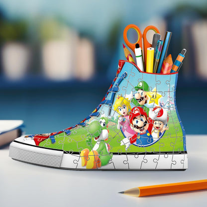 Ravensburger - Super Mario Sneaker - 3D Jigsaw Puzzle - Build a Full-Size Sneaker with Classic Mario Artwork - 108 Sturdy Plastic Pieces - Premium Quality - Display or Use as Storage