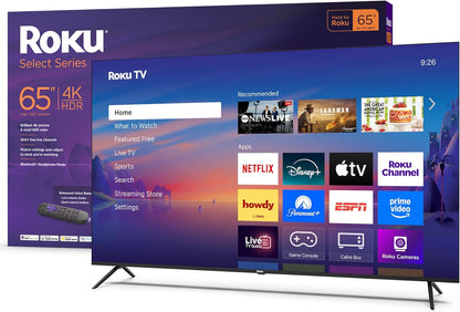 Roku Smart TV 2025 – 43-Inch Select Series, 4K HDR TV – tv with Enhanced Voice Remote – Flat Screen LED Television with Wi-Fi for Streaming Live Local News, Sports, Family Entertainment