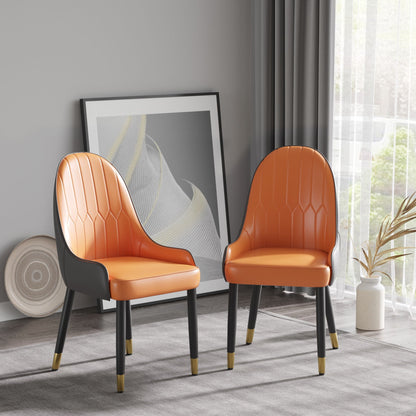 Modern Sponge-Filled Dining Chair, Solid Wood Metal Legs, Suitable For Restaurants, Living Rooms And Rooms (Set of 2)