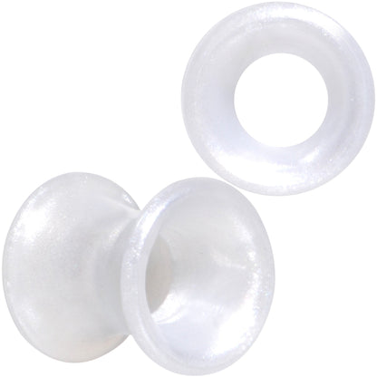 Thin Flexible White Silicone Tunnel Plug Set 6mm to 25mm