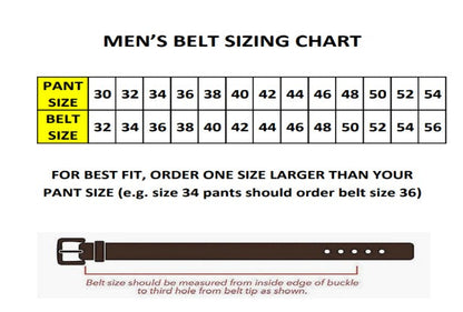 Western Cowboy Leather Belt - Brown