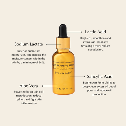 Pore Refining & Redness Relief Serum – Vegan, Gluten-Free, Hypoallergenic Brightening Formula