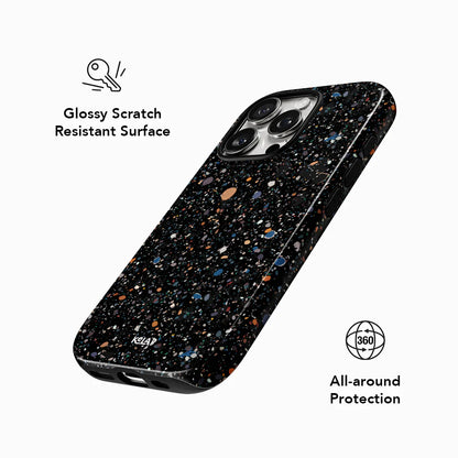 Obsidian Mist | Black Paint Splatter iPhone Case