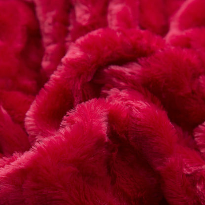 DaDa Bedding Luxury Romantic Red Lovely Hearts Dreamy Plush Faux Fur Throw Blanket (19)