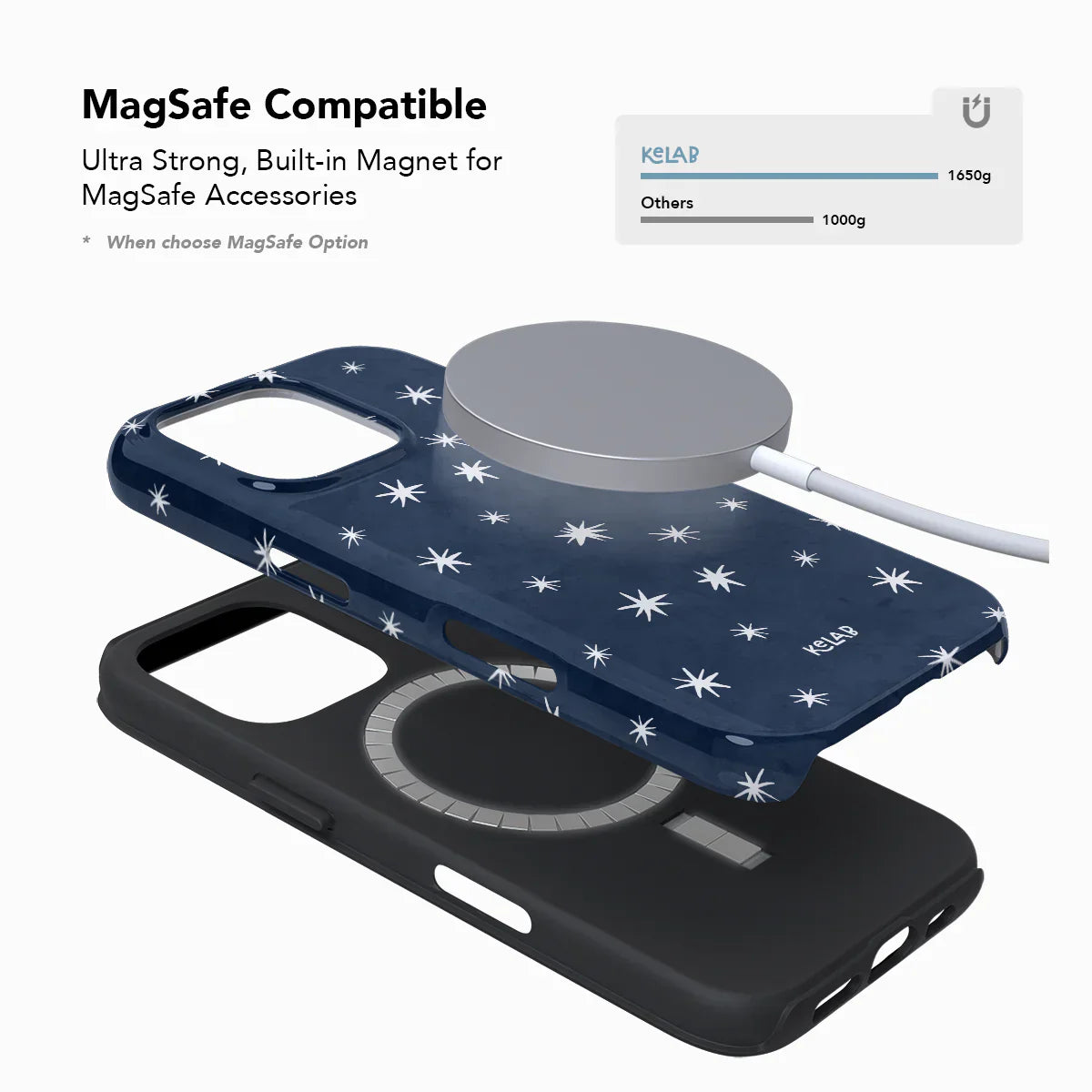 Starglimmer | Deep Blue Hand-Drawn Celestial Star iPhone Case