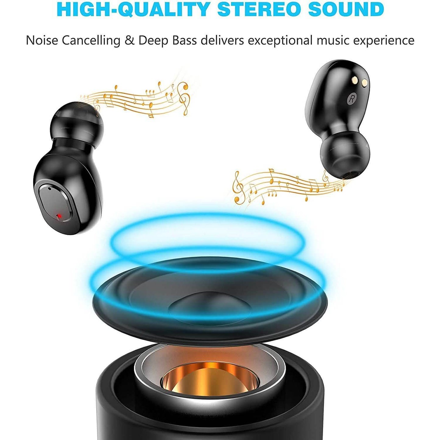 Bluetooth 5.0 Wireless Earbuds with 2000mAh Charging Case Stereo Headphones