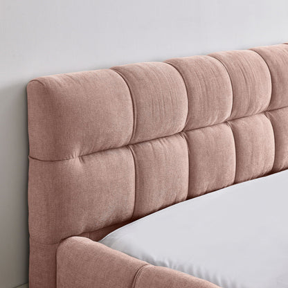 Modern Platform Bed Frame With Thick Fabric