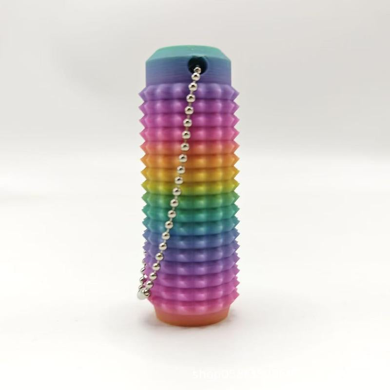 Spiky Fidget Keychain Cool Cylinder Design Squeeze & Poke for Instant Stress Relief Durable Skin Friendly Silicone Compact Size Perfect for Office Use