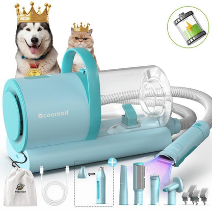 Geoorood Dog Grooming Vacuum All-In-One Kit with 10Kpa Suction, 2.2L Dust Tank, Adjustable Combs, Lightweight Design, Perfect for Gifts & Home Use
