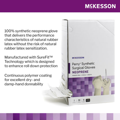 McKesson Perry® Polychloroprene Surgical Glove, Size 5.5, Cream 20-2655N