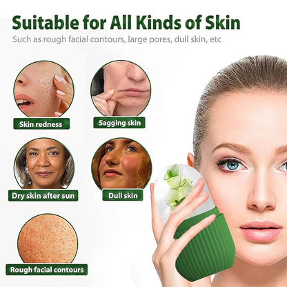 2024 New Ice Roller for Face and Eye, Ice Face Roller, Facial Beauty Ice Roller Skin Care Tools, Ice Cube Face Massage, Silicone Ice Mold for Face Care