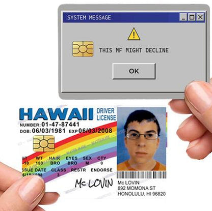 Funny Custom Credit Card Cover Pop Culture System Error Message Negative Funds Vinyl Skin Stickers Funny Sticker