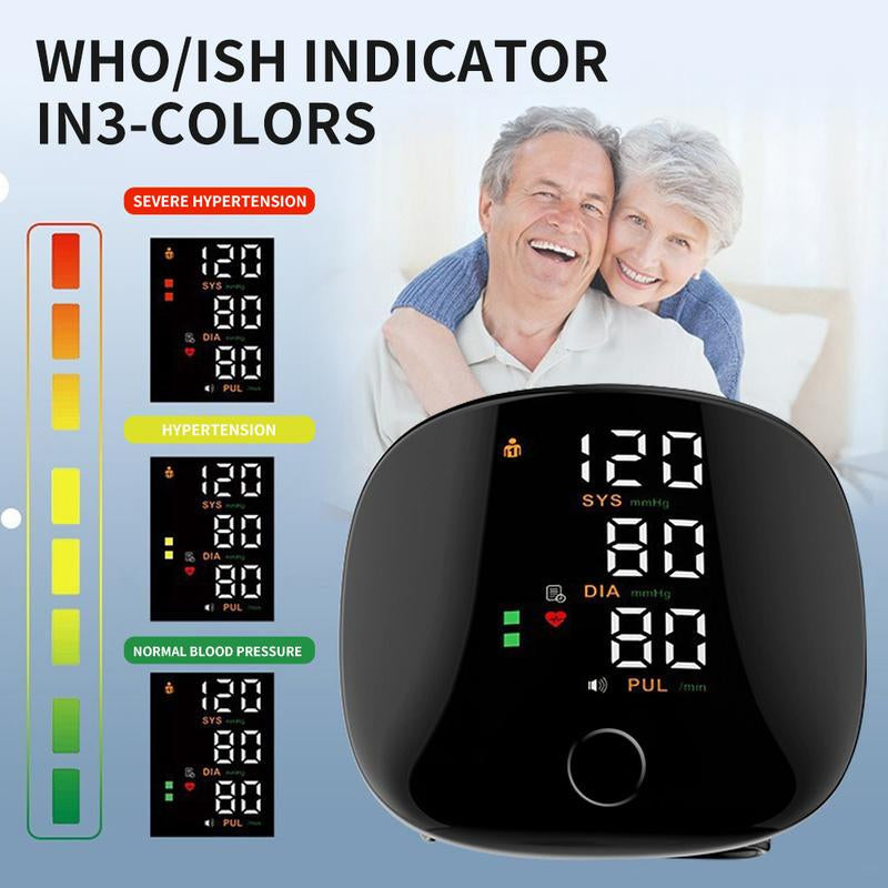 Rechargeable Wrist Blood Pressure with LED Touch Screen, Voice Broadcast,Accurate Home BP Tracking Made Simple,5.3 - 7.6 Inches