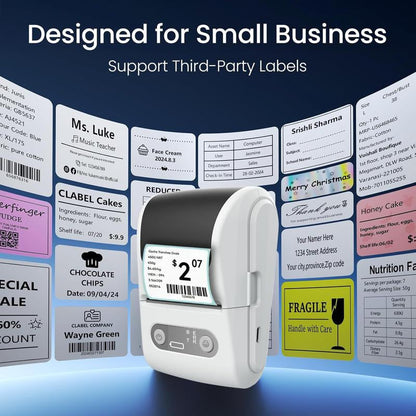 AIFRAME Label Maker with Tape Label Printer for Business Sticker Printer Compatible with 12-57Mm Width Labels Wireless Connectivity High-Speed Printing 1200Mah Battery for Office Home