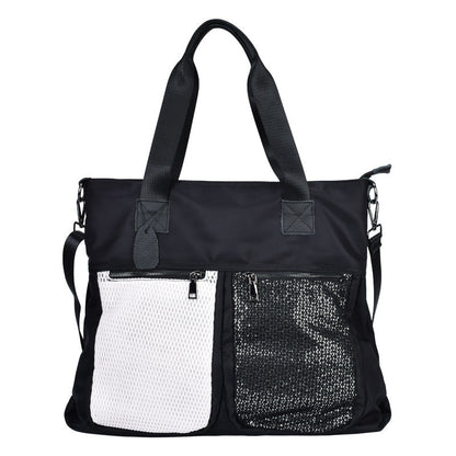 Large Shoulder Bag Simple Leisure Big Bag Nylon Mesh Shoulder Detachable Shoulder strap  hobo