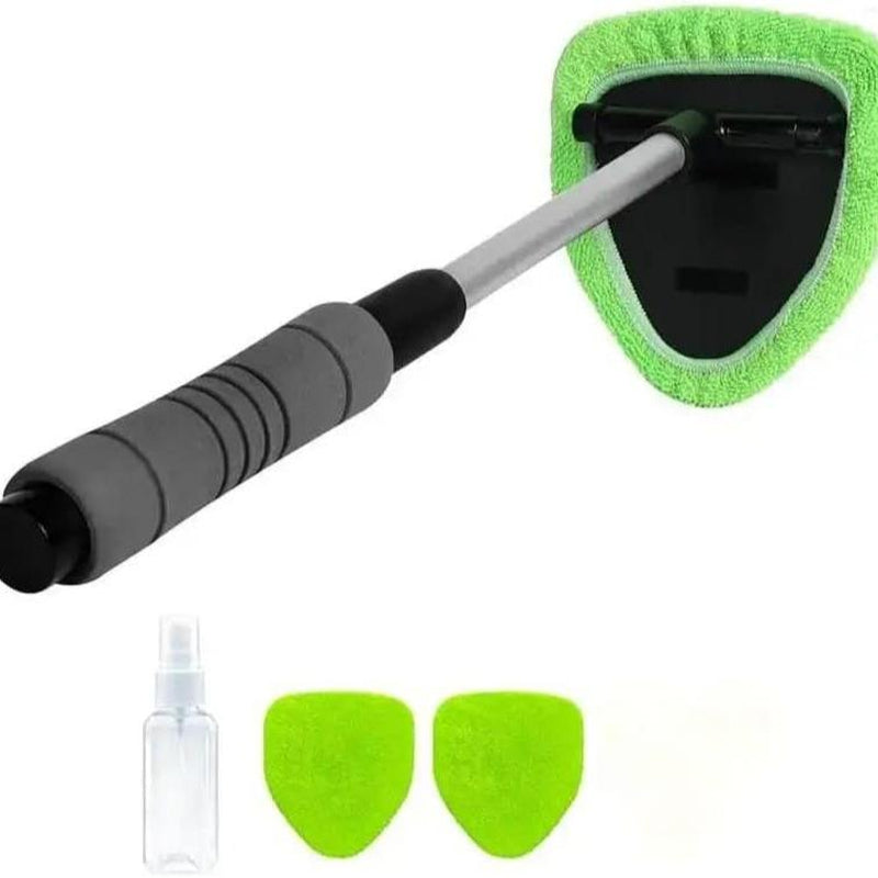 LEIBOO Windshield Cleaning Tool, Microfiber Car Window Cleaner with 3 Reusable and Washable Microfiber Pads and Extendable Handle - Christmas Gift!