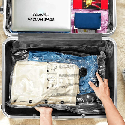 Travel Vacuum Bags with Portable Electric Pump, 12 Combo (3XL/3L/3M/3S) Compression Packing Seal Cubes for Clothing Suitcase Luggage Organizer, Space Saver Clothes Storage Bags