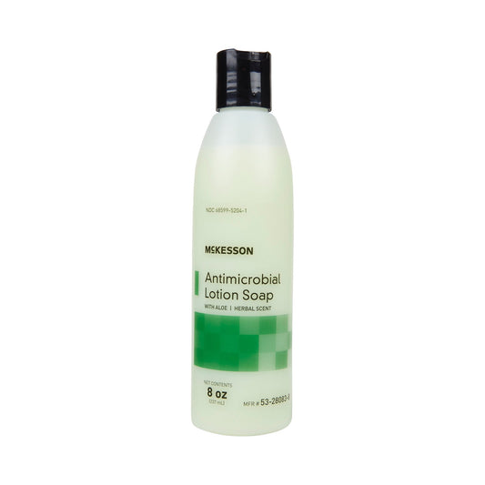 McKesson Antimicrobial Lotion Soap, Herbal Scent, With Aloe, 8-ounce bottle 53-28083-8