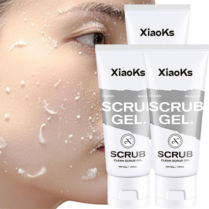Xiaoks Clean Scrub Gel (3-Pack) with Carbomer & Betaine - 1-Minute Exfoliation, Mild & Gentle for Sensitive Skin - Non-Irritating Daily Exfoliator - 50G Each