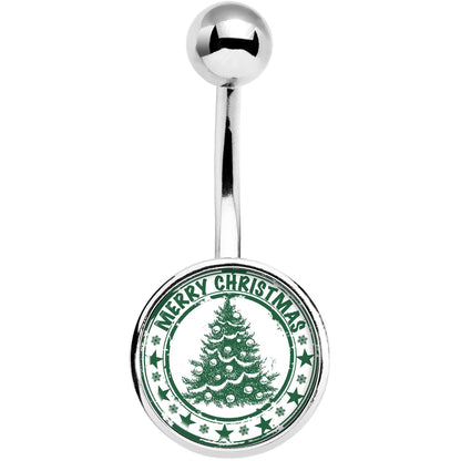 Merry Christmas Tree Belly Ring